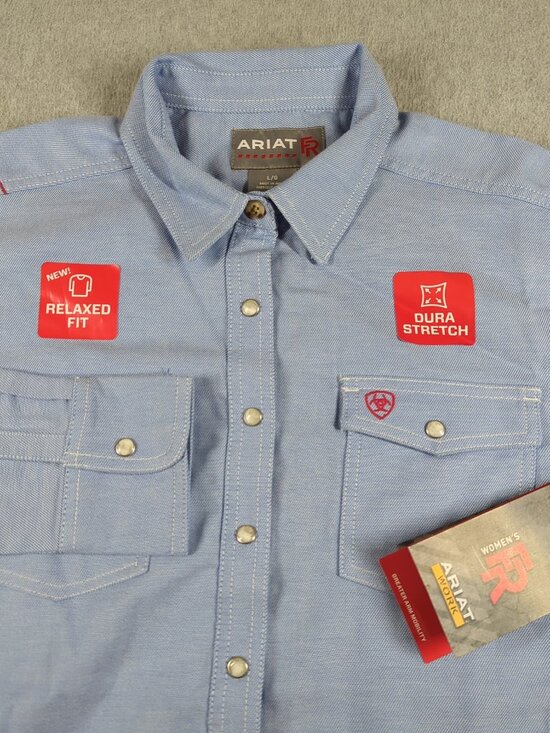 Ariat Tops - Ariat FR Shirt Women's Large Long Sleeve Flame Resistant Pearl Snap Relaxed Fit